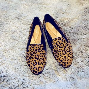 Leopard Print calf hair leather Loafers